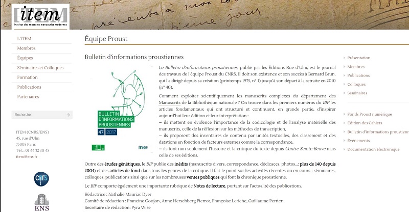 Bulletin d’informations proustiennes