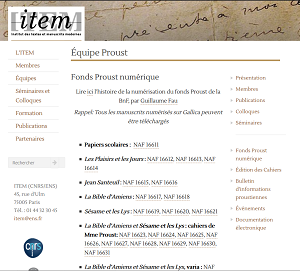 Fonds Proust numérique
