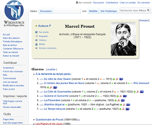 Marcel Proust sur Wikisource