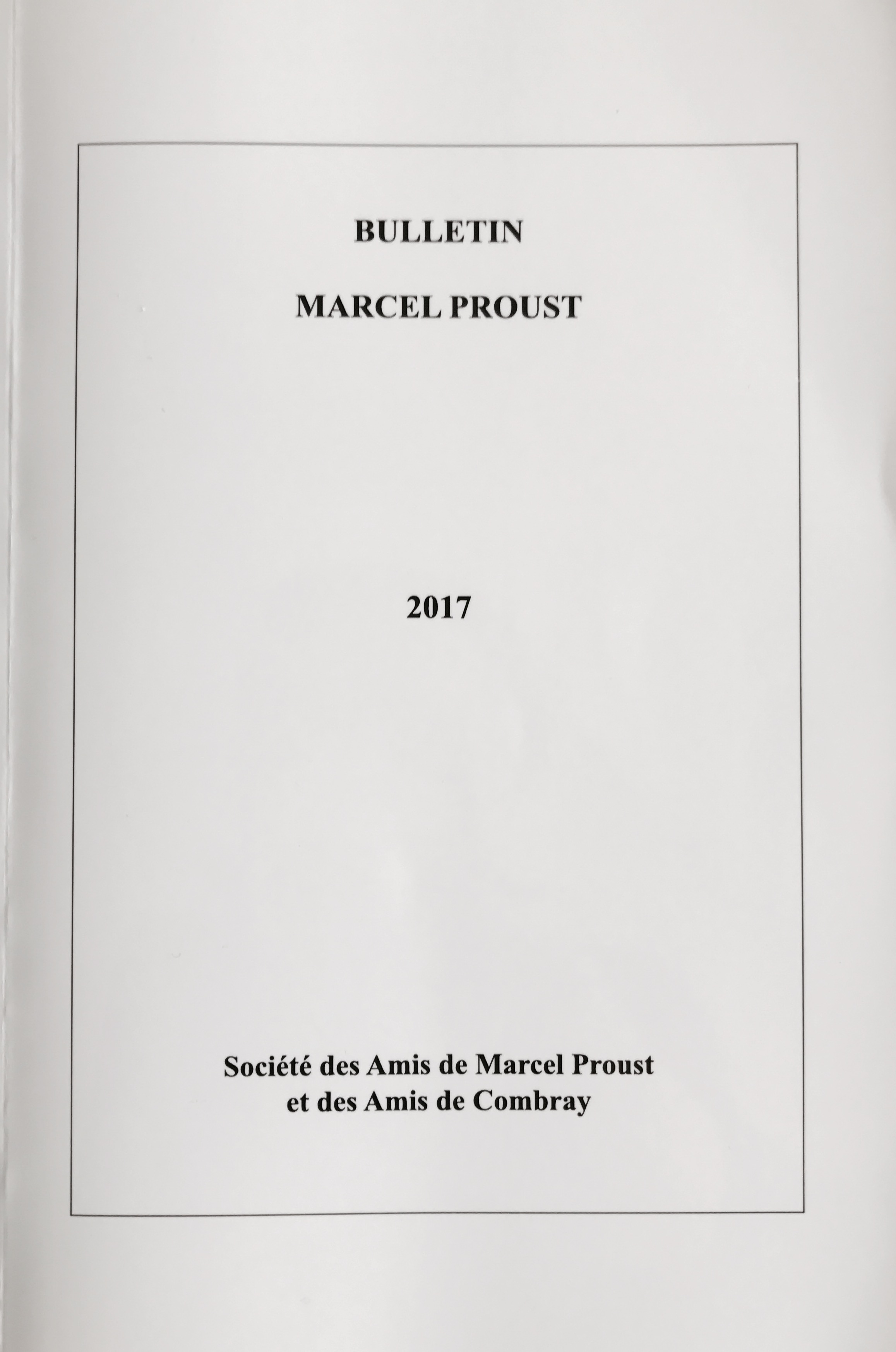 BULLETIN MARCEL PROUST