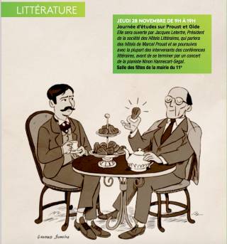 Journée d&#039;étude &quot;Marcel Proust et André Gide&quot; le jeudi 28 novembre à la mairie du XIe arrondissement de Paris