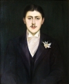 Installation &agrave; la Maison de Tante L&eacute;onie du portrait de Marcel Proust peint par Jacques-Emile Blanche